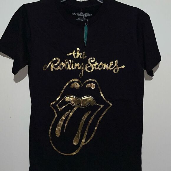 Maurices Women's Black Crew Neck Rolling Stones Vintage Logo Graphic Tee XS NWT - Picture 1 of 7